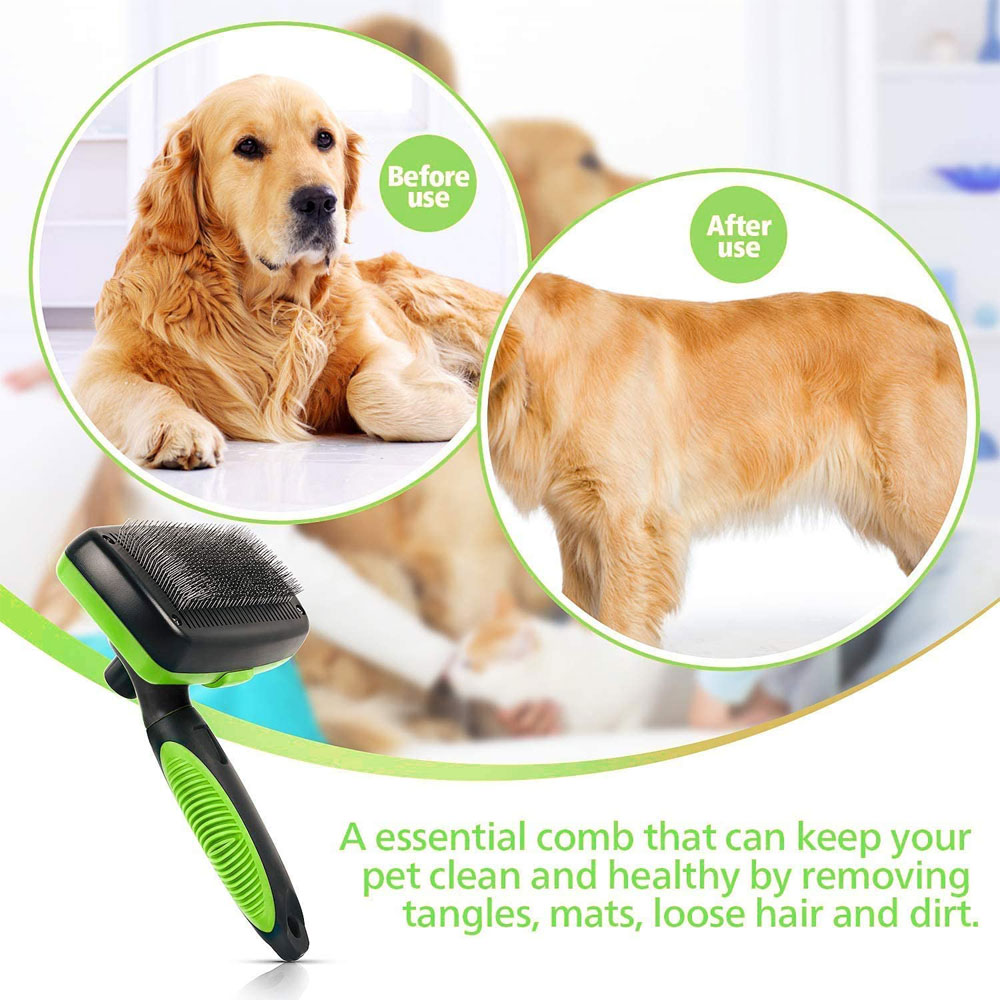 Self-Cleaning Dog Brush – Pet Grooming Tool for Shedding and Detangling