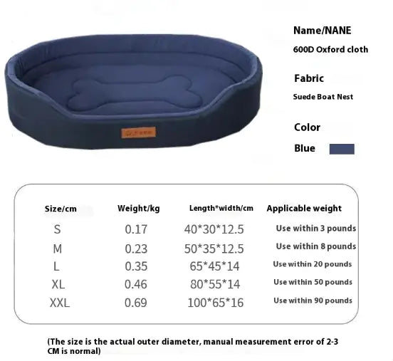 Polar Fleece Waterproof Dog Bed - All Season Double-Sided Pet Bed with Durable Oxford Cloth