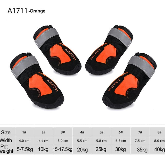 Waterproof Reflective Dog Boots – Anti-Slip with Adjustable Straps