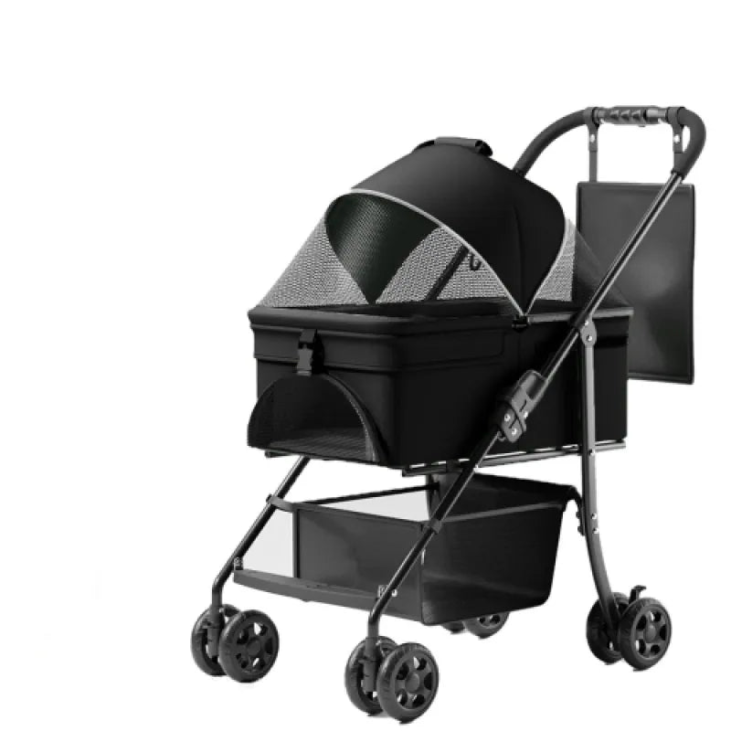 Compact 4-Wheel Dog Stroller – Lightweight & Travel-Friendly