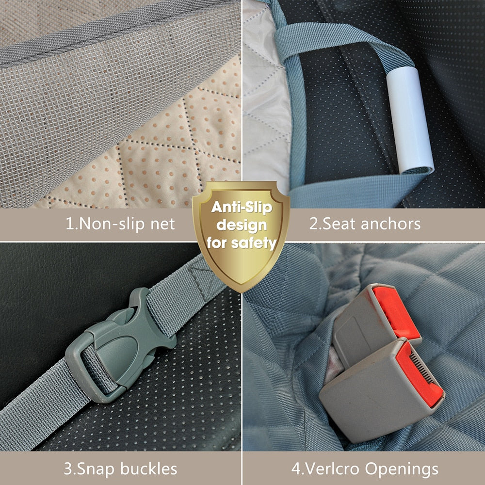 Waterproof Dog Car Seat Cover – Back Seat Protector with Mesh Window