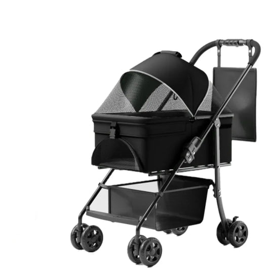 Compact 4-Wheel Dog Stroller – Lightweight & Travel-Friendly