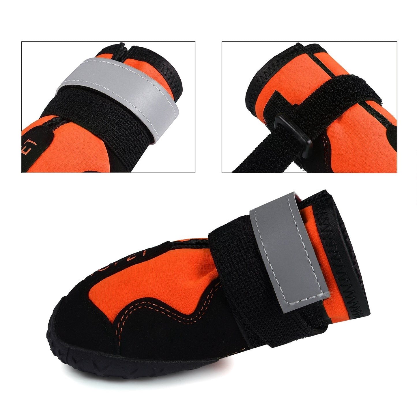 Waterproof Reflective Dog Boots – Anti-Slip with Adjustable Straps