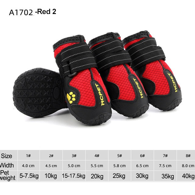 Waterproof Reflective Dog Boots – Anti-Slip with Adjustable Straps