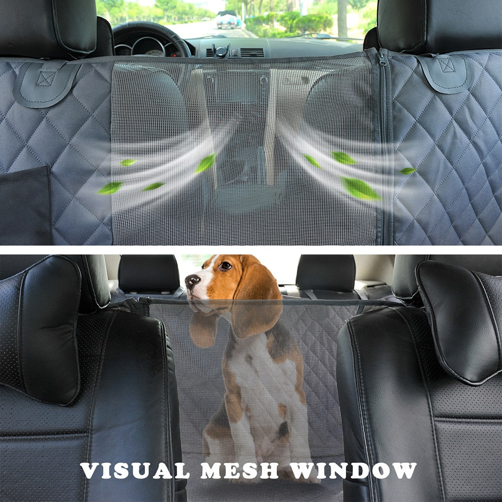 Waterproof Dog Car Seat Cover – Back Seat Protector with Mesh Window
